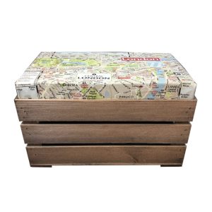 london map cushion seater crate with cushion 525x325x325 side view