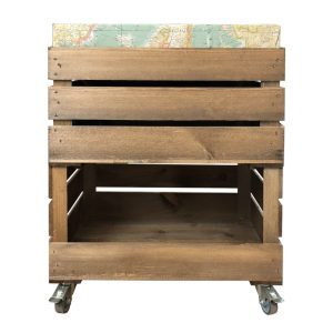 mobile drop front and cushion crate with cushion 525x325x640 front view