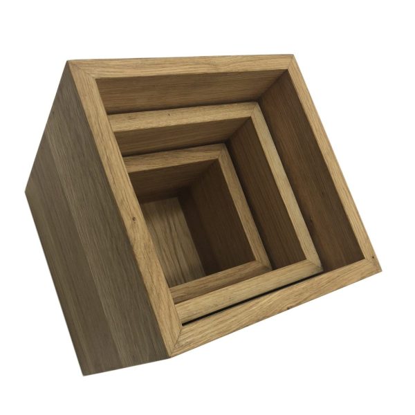 nested oak box riser set nested oak box riser set