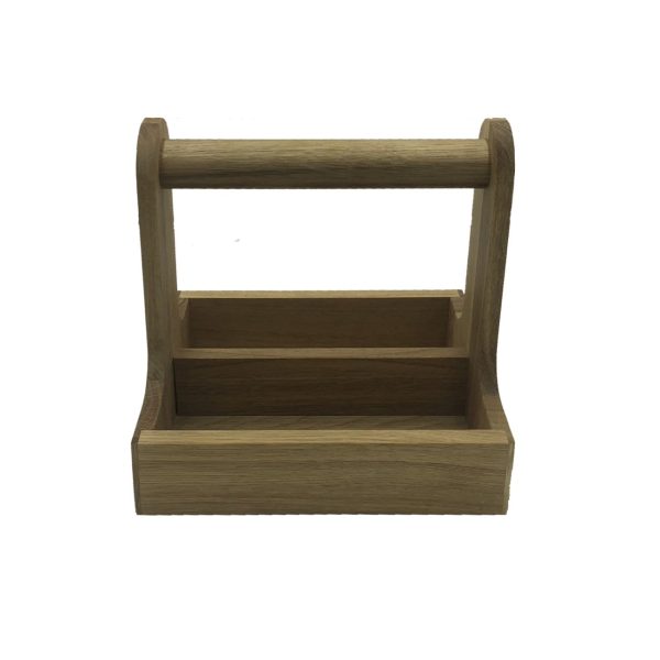 oak cutlery caddy 255x195x245 side view oak cutlery caddy 255x195x245 side view