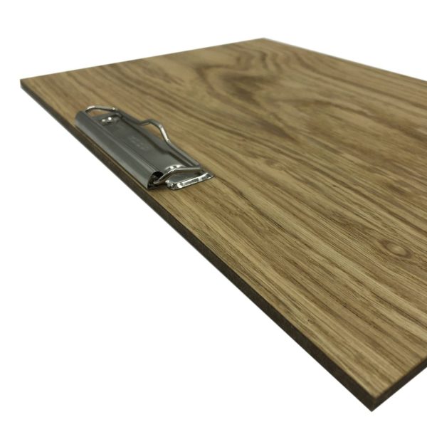 oak veneered clipboard with clip 320x230x6 detail oak veneered clipboard with clip 320x230x6 detail