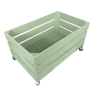 tetbury green mobile painted cushion seater crate 525x325x330