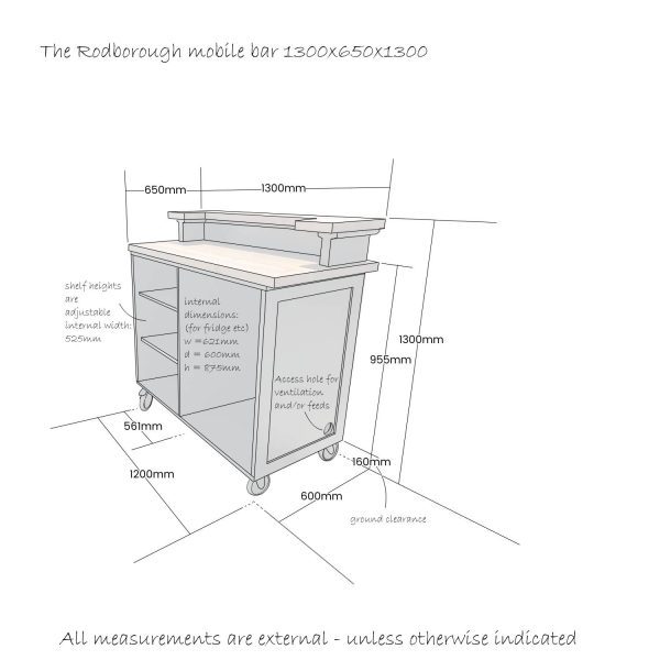the rodborough mobile bar 1300x650x1300 schematic the rodborough mobile bar 1300x650x1300 schematic