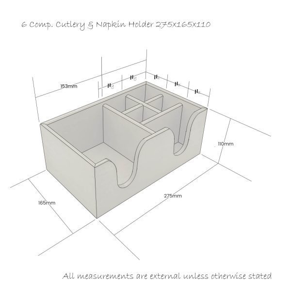 Cutlery & Napkin Holder 275x165x110 schematic Cutlery & Napkin Holder 275x165x110 schematic