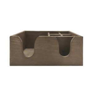 Rustic Brown Rustic Cutlery & Napkin Holder 275x165x110 front view