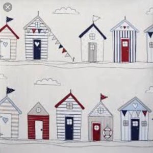 blue beach hut