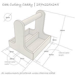 oak cutlery caddy 257x225x245 Schematic