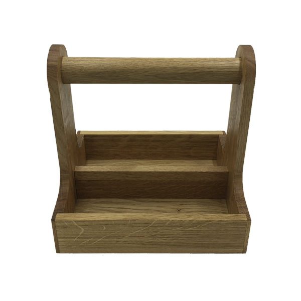 oak cutlery caddy 257x225x245 side view oak cutlery caddy 257x225x245 side view