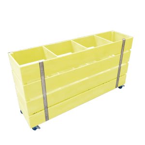 white Mobile painted 4 Bin Impulse Merchandise Display Stand 1200x300x640