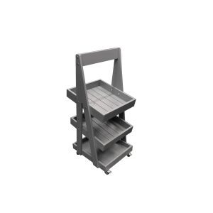 Mobile Gretton Grey Painted 3-Tier Slanted Wooden A-Frame Display Stand 486x530x1145