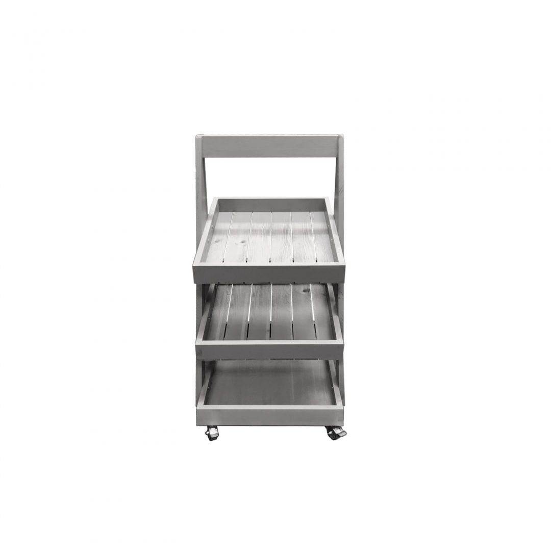 Mobile Black 3-Tier Slanted Wooden A-Frame Display Stand