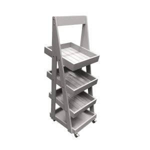 Mobile Gretton Grey 4-Tier Slanted Wooden A-Frame Display Stand 486x530x1455