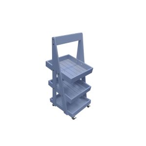 Mobile Kingscote Blue Painted 3-Tier Slanted Wooden A-Frame Display Stand 486x530x1145