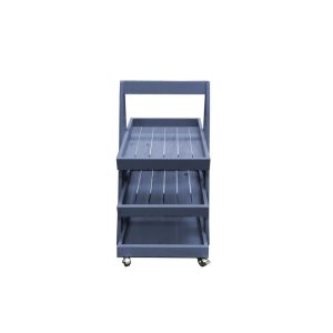 Mobile Kingscote Blue Painted 3-Tier Slanted Wooden A-Frame Display Stand 486x530x1145 front view