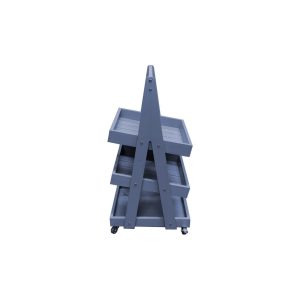 Mobile Kingscote Blue Painted 3-Tier Slanted Wooden A-Frame Display Stand 486x530x1145 side view