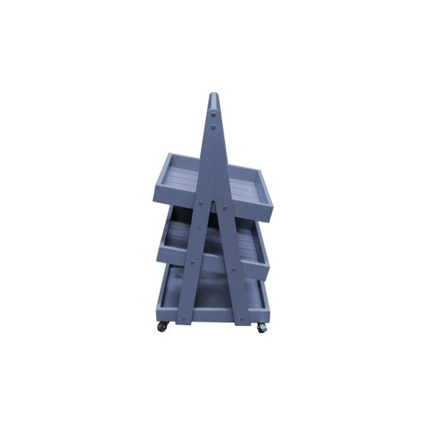 Mobile Kingscote Blue Painted 3-Tier Slanted Wooden A-Frame Display Stand 486x530x1145 side view Mobile Kingscote Blue Painted 3-Tier Slanted Wooden A-Frame Display Stand 486x530x1145 side view