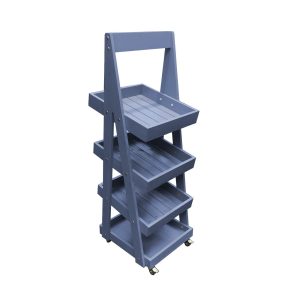Kingscote Blue Mobile Painted 4-Tier Slanted Wooden A-Frame Display Stand 486x530x1455