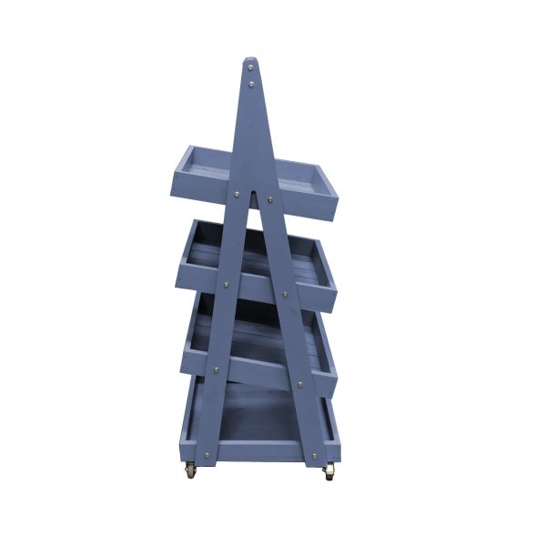 Mobile Kingscote Blue Painted 4-Tier Slanted Wooden A-Frame Display Stand 486x530x1455 Side View Mobile Kingscote Blue Painted 4-Tier Slanted Wooden A-Frame Display Stand 486x530x1455 Side View