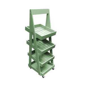 Mobile Tetbury Green 4-Tier Slanted Wooden A-Frame Display Stand 486x530x1455