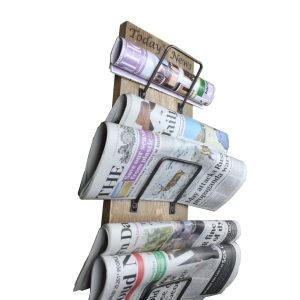 Newspaper, Post and Wine triple Rack in use