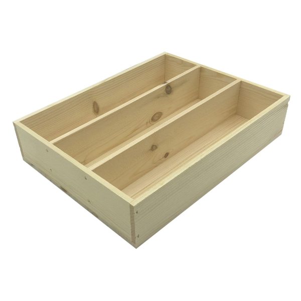 Natural Rustic 3 Compartment Cutlery & Condiment Holder 375x290x80