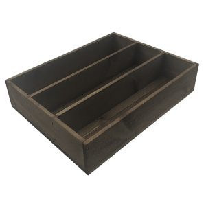 Rustic Brown Rustic 3 Compartment Cutlery & Condiment Holder 375x290x80