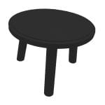 black Painted Pine Milking Stool 290Dx210