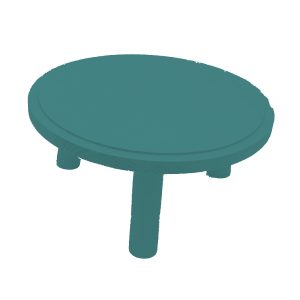 turquoise Painted Pine Milking Stool 290Dx140