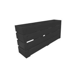 Black Painted Mini 3 Bin Impulse Merchandise Countertop Display Stand 800x180x360