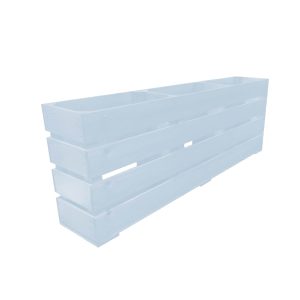 Nailsworth Blue Painted Mini 3 Bin Impulse Merchandise Display Stand 1000x180x360