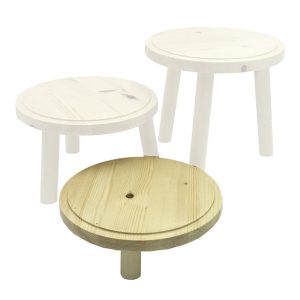 Natural Rustic Pine Milking Stool 210D set 65 highlighted