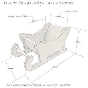 Pine Christmas Sleigh 450x218x232 Schematic