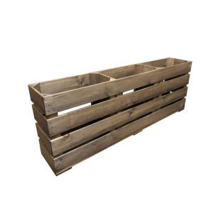 Rustic Brown Rustic Mini 3 Bin Impulse Merchandise Display Stand 1000x180x360
