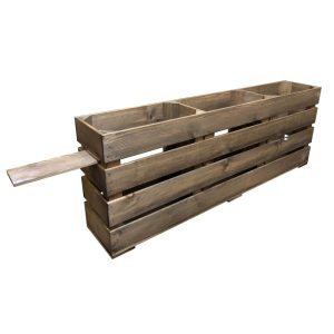 Rustic Brown Rustic Mini 3 Bin Impulse Merchandise Display Stand 1000x180x360 shelf protruding