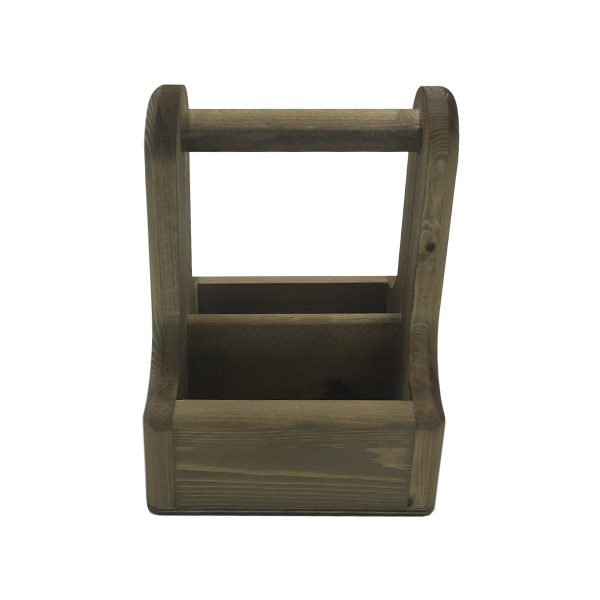 Rustic Brown Rustic Pine Condiment Caddy 170x170x230 side view Rustic Brown Rustic Pine Condiment Caddy 170x170x230 side view