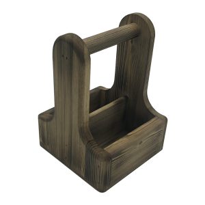 Rustic Scorched Pine Condiment Caddy 170x170x230