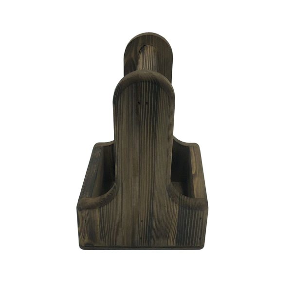 Rustic Scorched Pine Condiment Caddy 170x170x230 end view Rustic Scorched Pine Condiment Caddy 170x170x230 end view