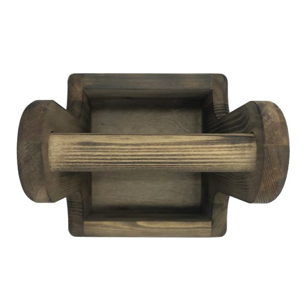 Rustic Scorched Pine Condiment Caddy 170x170x230 plan view Rustic Scorched Pine Condiment Caddy 170x170x230 plan view