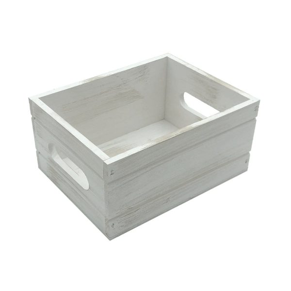 White Distressed Painted Condiment Box 216x166x103