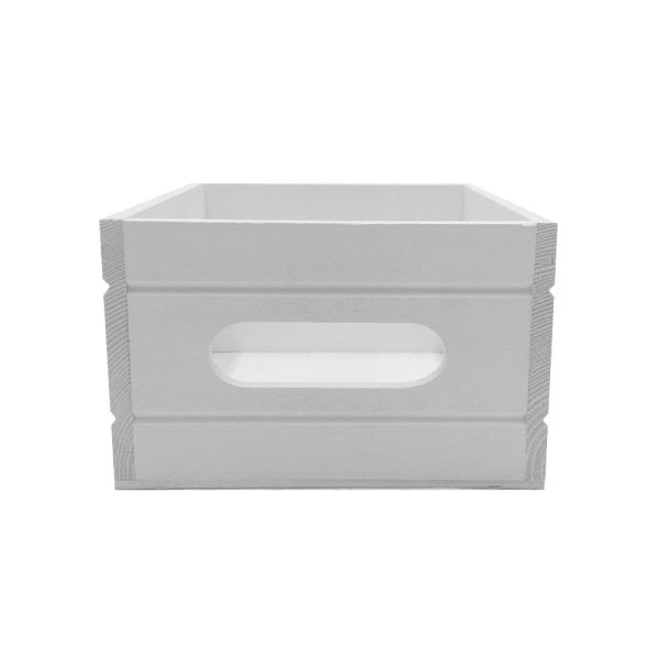 White Painted Condiment Box 216x166x103 end view White Painted Condiment Box 216x166x103 end view