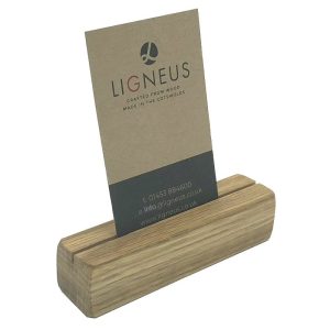 oak ticket holder with vertical slot 100x25x25 with card