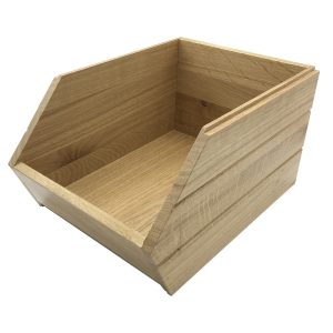 ribbed oak tote bin 363x265x195