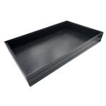 B1/1 Ribbed Black Oak Trolley Stacker Box 636x398x80