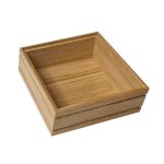 B1/6 Ribbed Natural Oak Trolley Stacker Box 212x199x80