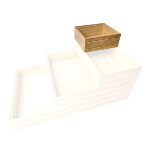 B1/6 80 Natural ribbed lacquered stacker box ghosted