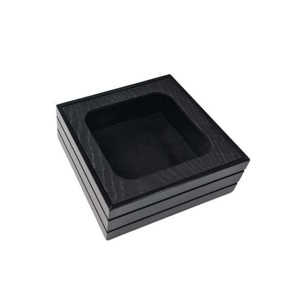 B1/6 Ribbed Black Oak Trolley Stacker Box with insert B1/6 Ribbed Black Oak Trolley Stacker Box with insert
