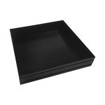 B2/3 Ribbed Black Oak Trolley Stacker Box 424x398x80