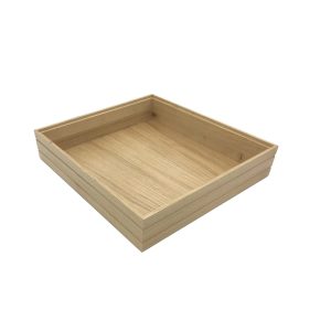 B2/3 Ribbed Natural Oak Trolley Stacker Box 424x398x80