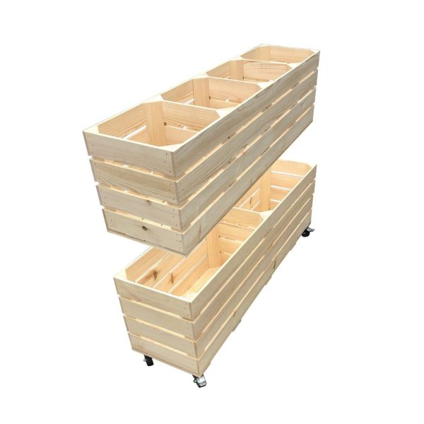 Natural Rustic 4 Bin Impulse Merchandise Paddock Display Stand 1200x300x758 split in two halfs Natural Rustic 4 Bin Impulse Merchandise Paddock Display Stand 1200x300x758 split in two halfs