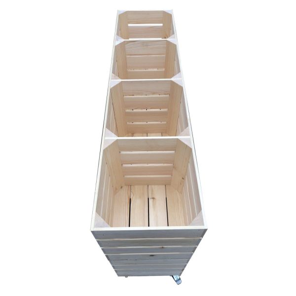 Natural Rustic 4 Bin Impulse Merchandise Paddock Display Stand 1200x300x758 top view Natural Rustic 4 Bin Impulse Merchandise Paddock Display Stand 1200x300x758 top view